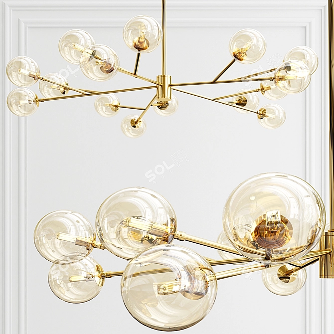 Orion 15-Light Pendant: Modern Elegance 3D model image 3