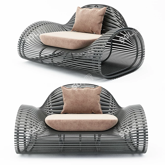 Contemporary Elegance: High-Quality Modern Sofa 3D model image 2