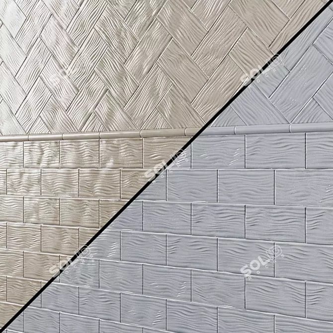 ADEX EARTH Liso Waves: Beautiful Ceramic Wall Tiles 3D model image 1