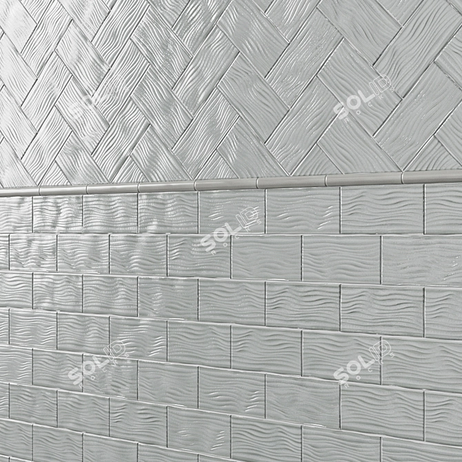 ADEX EARTH Liso Waves: Beautiful Ceramic Wall Tiles 3D model image 2