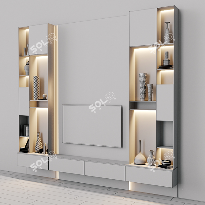 Modern TV Set 108: Stunning Design 3D model image 3