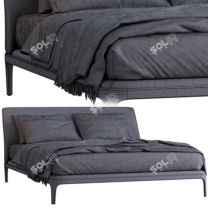 Contemporary Poliform Bed Kelly 3D model image 5