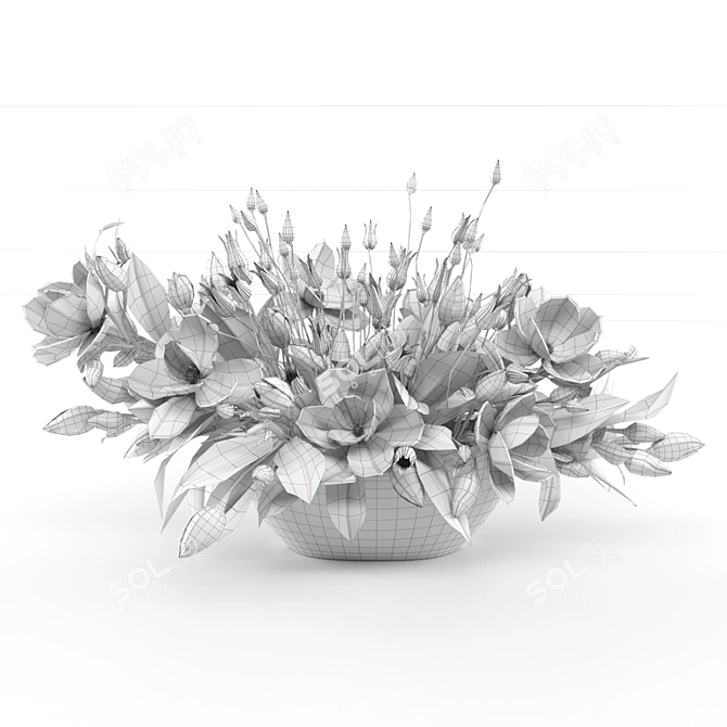 Ethereal Clematis Magnolia Bouquet 3D model image 3