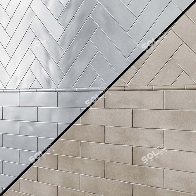 ADEX EARTH: Matte Crackle Ceramic Wall Tiles 3D model image 1