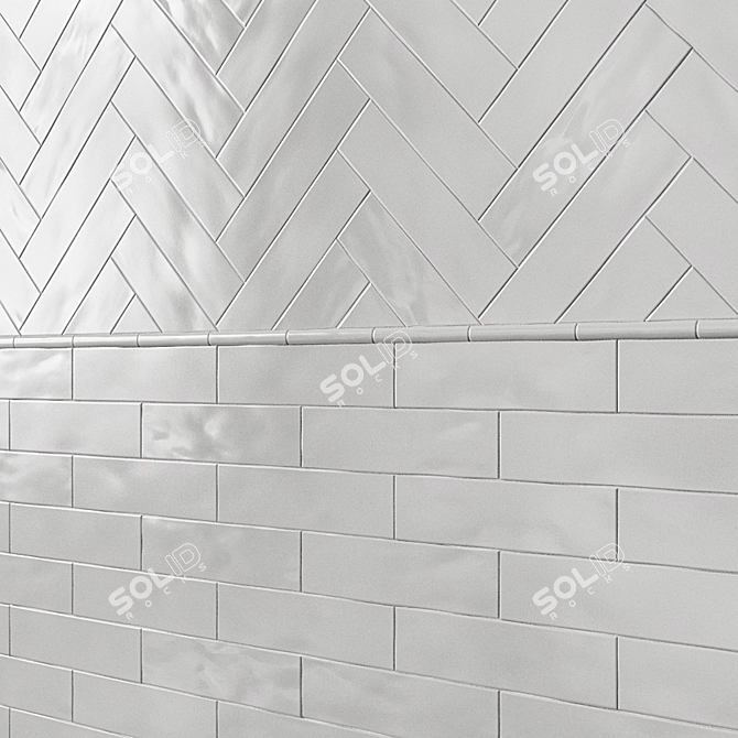 ADEX EARTH: Matte Crackle Ceramic Wall Tiles 3D model image 3