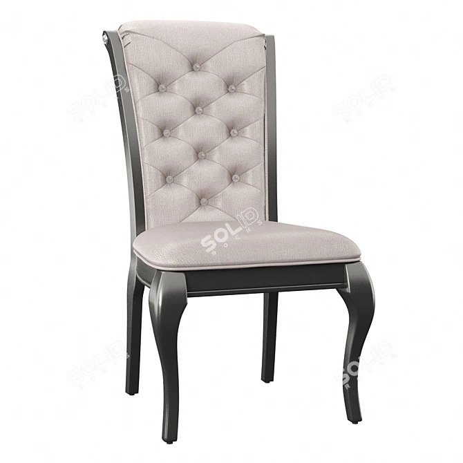 Elegant Routh Upholstered Dining Chair 3D model image 2
