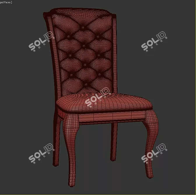 Elegant Routh Upholstered Dining Chair 3D model image 3