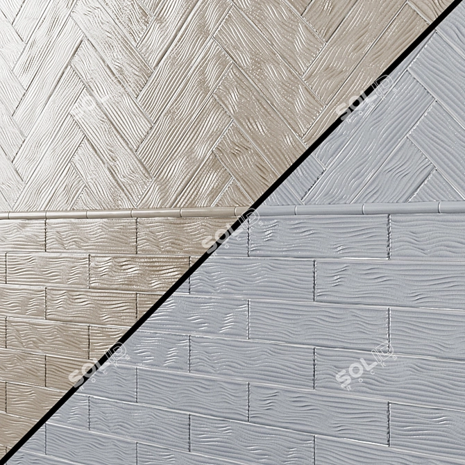 ADEX EARTH Liso Waves Ceramic Tiles 3D model image 1