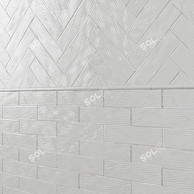 ADEX EARTH Liso Waves Ceramic Tiles 3D model image 3