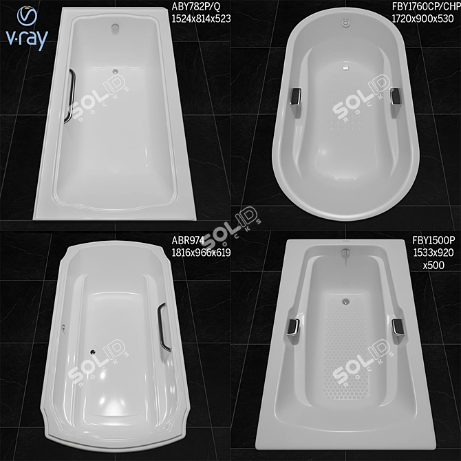 TOTO Luxe Bathtub Collection 3D model image 1