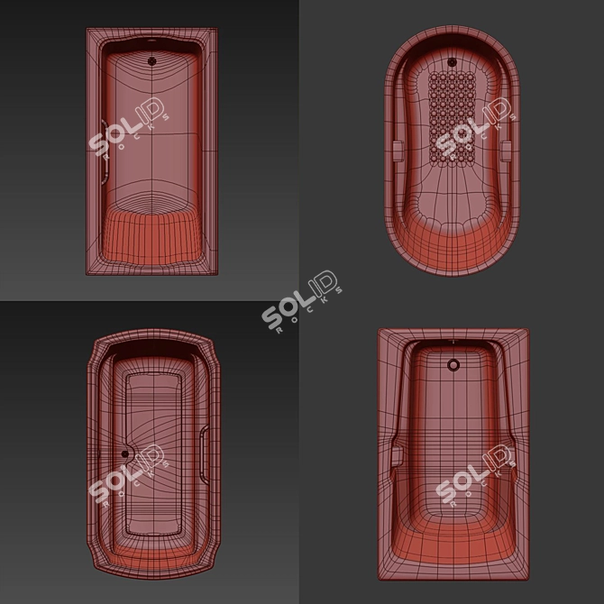 TOTO Luxe Bathtub Collection 3D model image 2