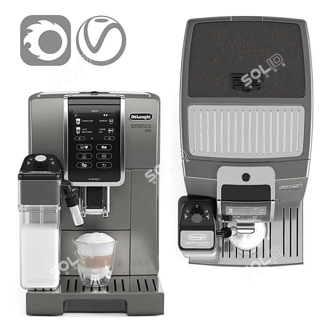 Delonghi Dinamica Plus: Premium Automatic Coffee Machine 3D model image 7