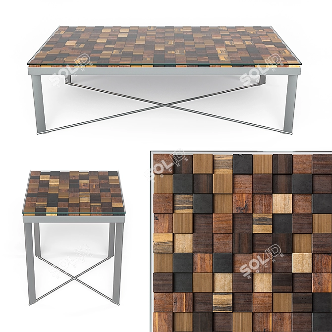 Angel Cerda Recycled Wood Tables 3D model image 1