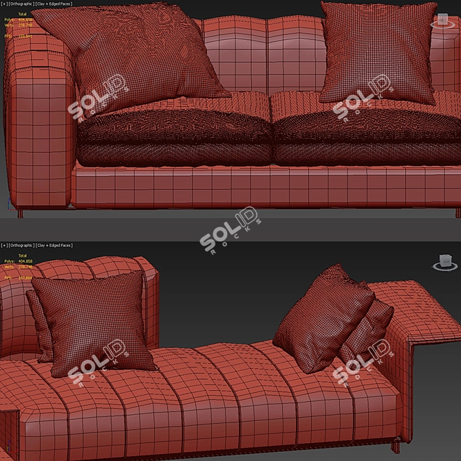 Contemporary Freeman Sofa by Minotti 3D model image 3