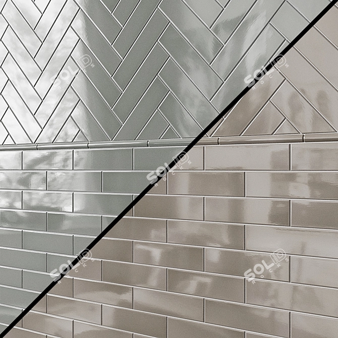 Adex Neri Ceramic Wall Tiles, 5x20 cm 3D model image 1