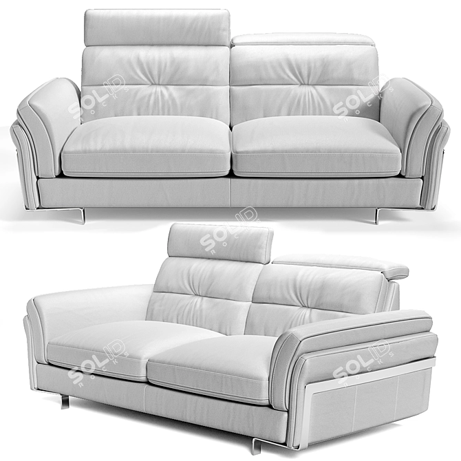 Modern Italian Style: Satis Folk Sofa 3D model image 4