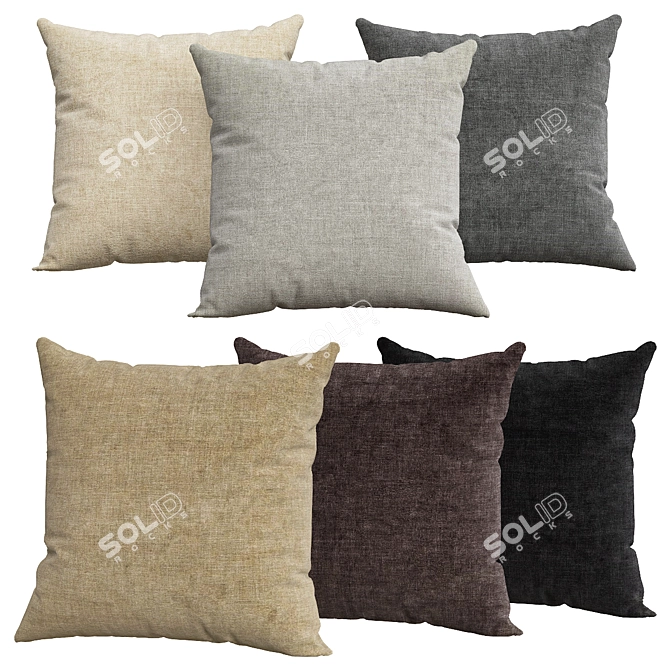 Cozy Comfort Pillows 3D model image 1