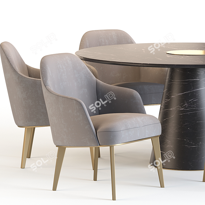 Elegant Poliform Jane Bertoia Dining Set 3D model image 2