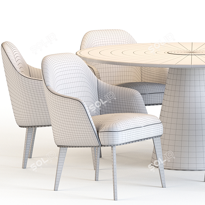 Elegant Poliform Jane Bertoia Dining Set 3D model image 3