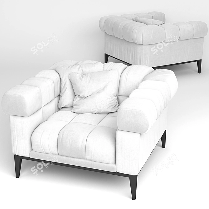 Elegant AURELIO Armchair 3D model image 2