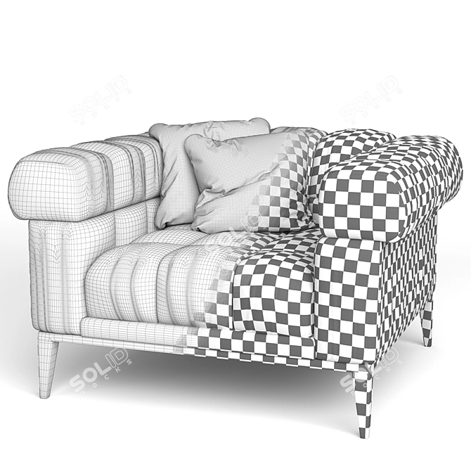 Elegant AURELIO Armchair 3D model image 3