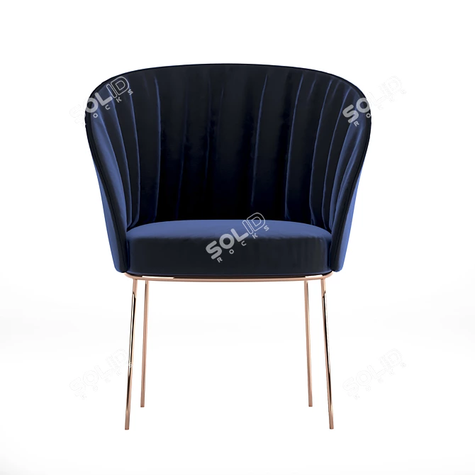 Elegant Velvet Chair 3D model image 2