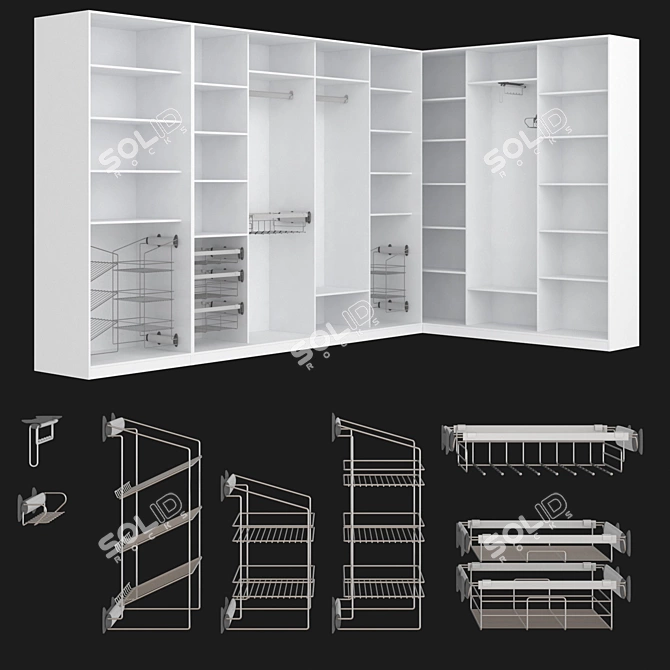 360 RANGE Closet Organizer: Versatile Storage Solution! 3D model image 1