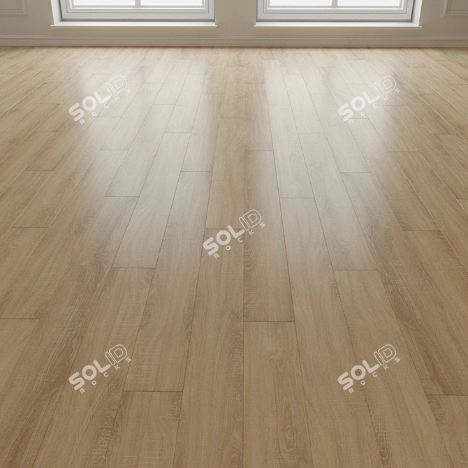 Natural Wood Parquet Flooring 3D model image 1