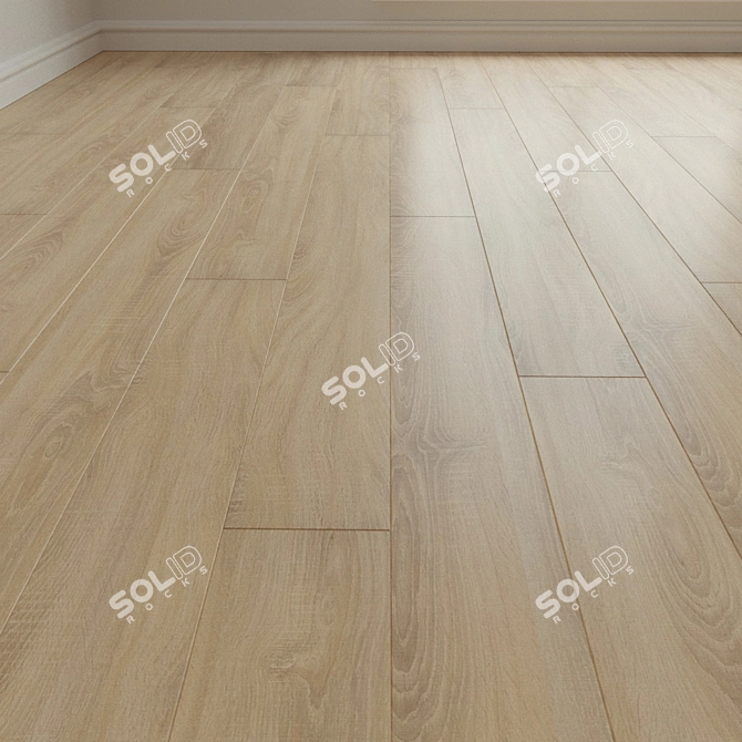 Natural Wood Parquet Flooring 3D model image 2