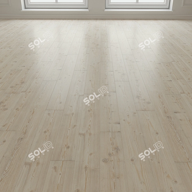 Natural Wood Parquet Flooring 3D model image 1