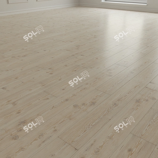 Natural Wood Parquet Flooring 3D model image 2