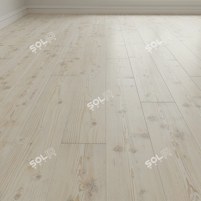 Natural Wood Parquet Flooring 3D model image 3