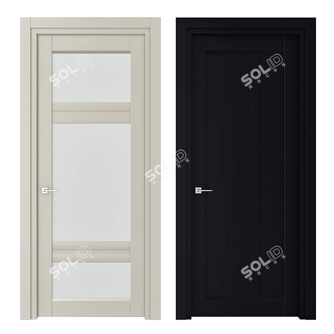 Elegant 3D Wooden Door: Ferrero Legno 3D model image 1