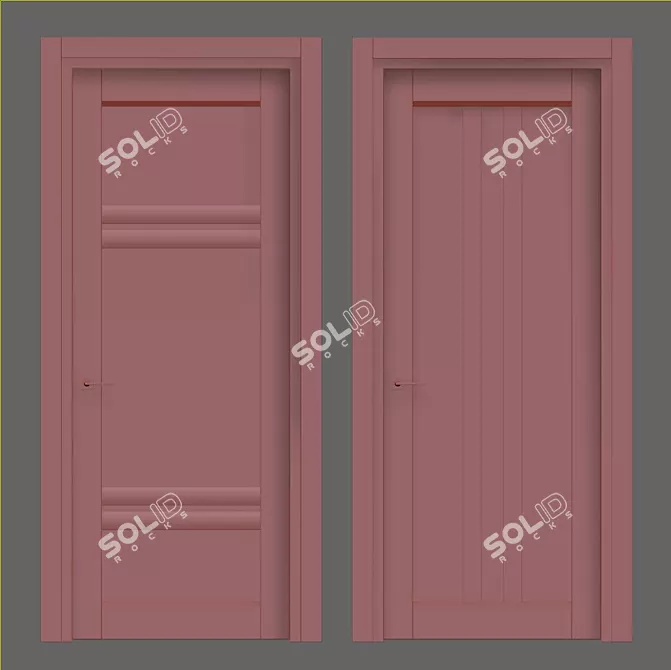 Elegant 3D Wooden Door: Ferrero Legno 3D model image 2