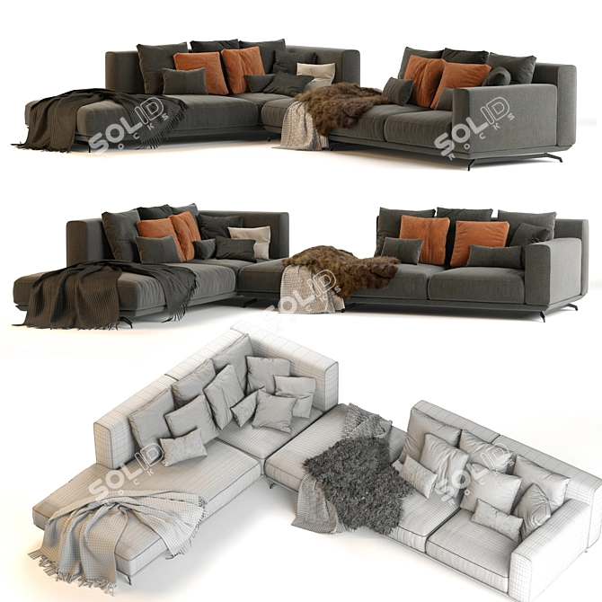 Dalton Sofa: Luxurious Comfort for Modern Living 3D model image 3