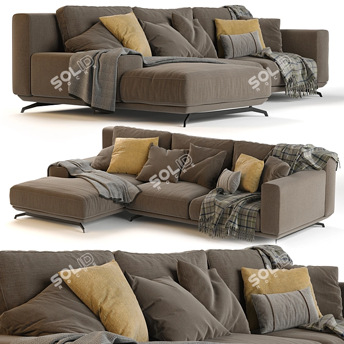 Elegant Dalton Sofa: 278x166 - Ditre Italia 3D model image 2
