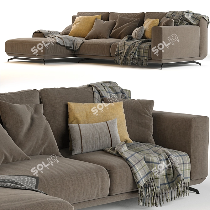 Elegant Dalton Sofa: 278x166 - Ditre Italia 3D model image 3