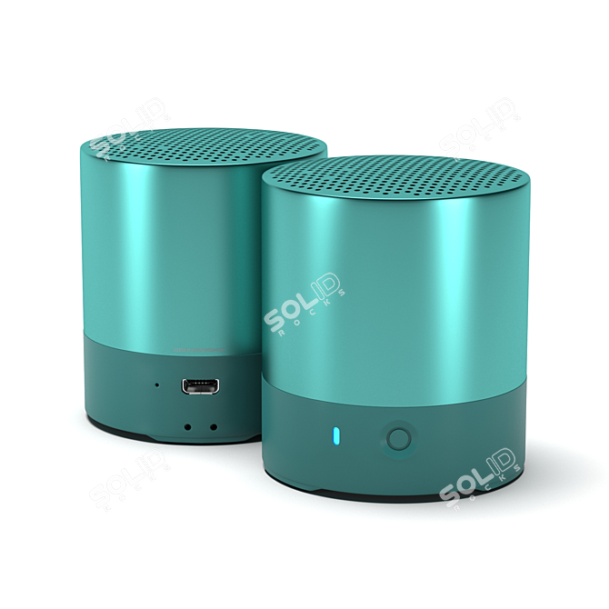Emerald Green Huawei Mini Speaker: Compact and Powerful 3D model image 3