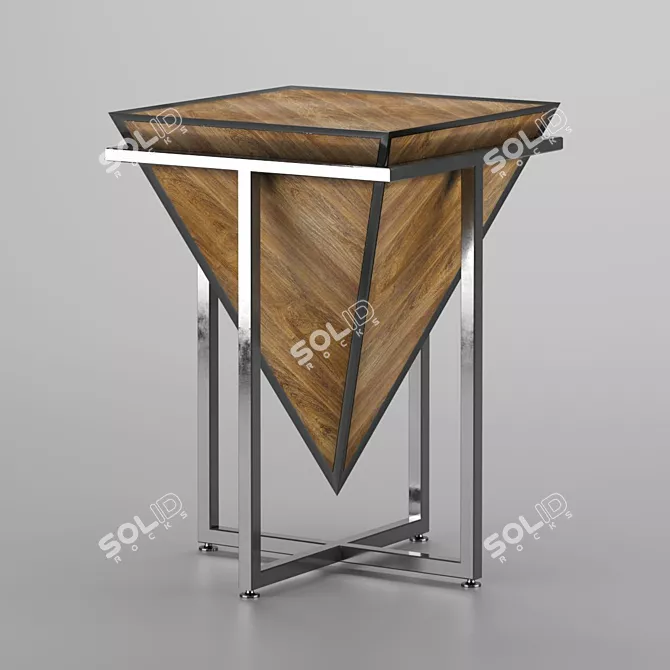 Modern Coffee Table with Wood and Marble Options - 500 x 500 x 700 Size 3D model image 2