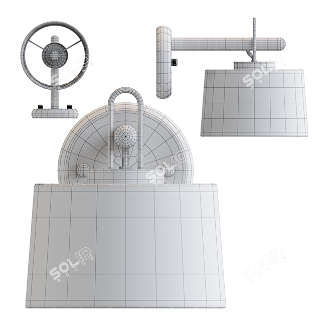 Textile Shade Wall Lamp 3D model image 3