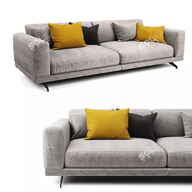 Elegant Vibieffe Fancy Sectional Sofa 3D model image 1