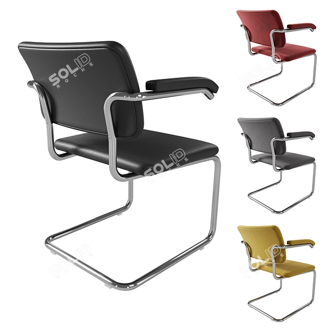 Knoll Cesca Armchair Upholstered - Stylish Modern Seating Option 3D model image 2