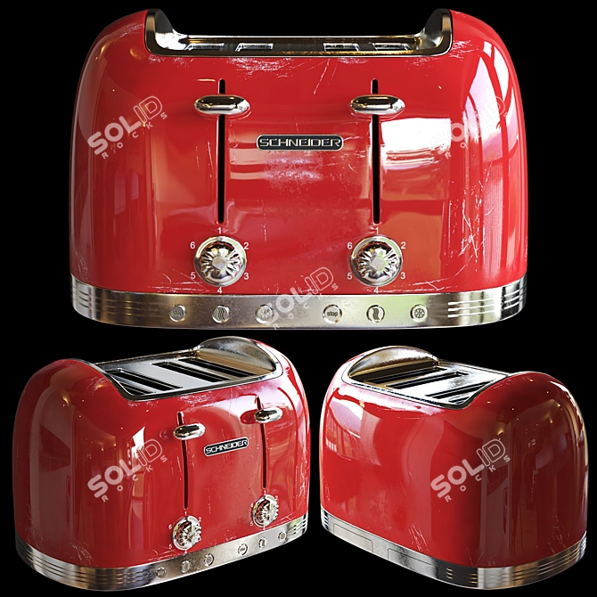 Sleek Schneider Toaster 3D model image 1