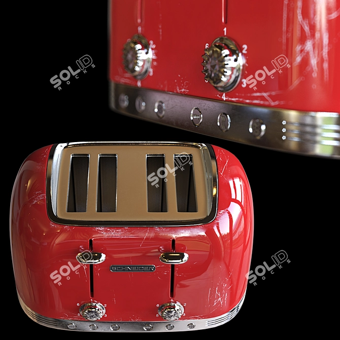 Sleek Schneider Toaster 3D model image 2