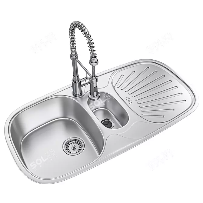 Lux Mixer Sink: 105x55x19cm 3D model image 1