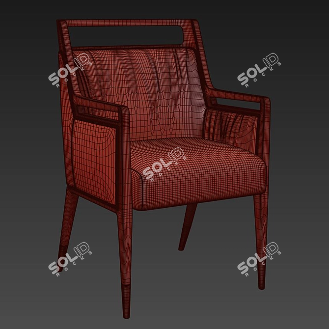 Vintage Gio Ponti Armchair - Iconic Mid-Century Design 3D model image 4