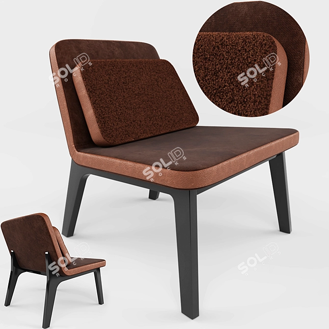 Sleek Lean Lounge Chair 3D model image 1