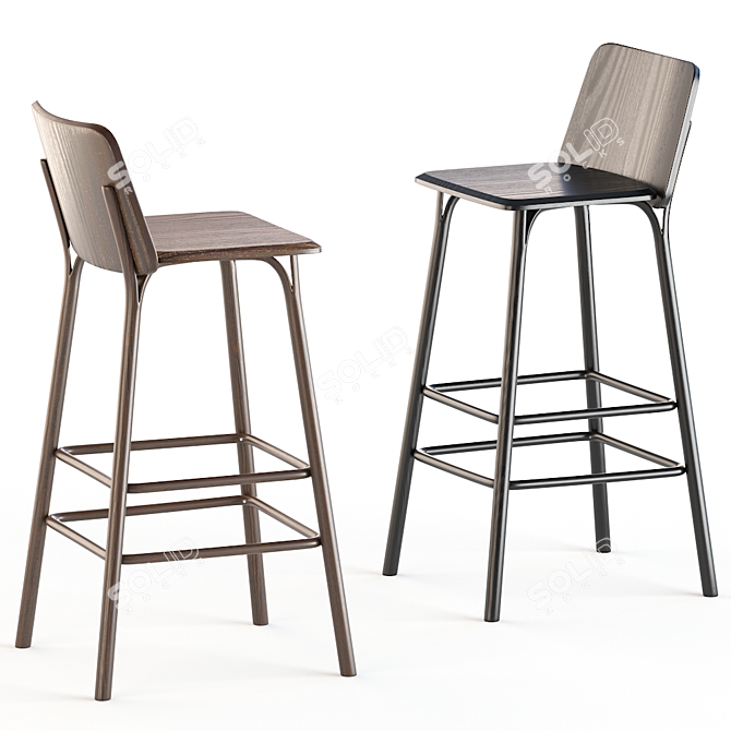 Elegant Split Barstool for Comfortable Seating 3D model image 1