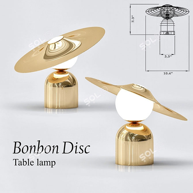Sleek Bonbon Disc Table Lamp 3D model image 1