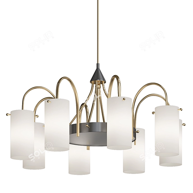 Stilnovo Inspired Eight-Arm Chandelier 3D model image 1